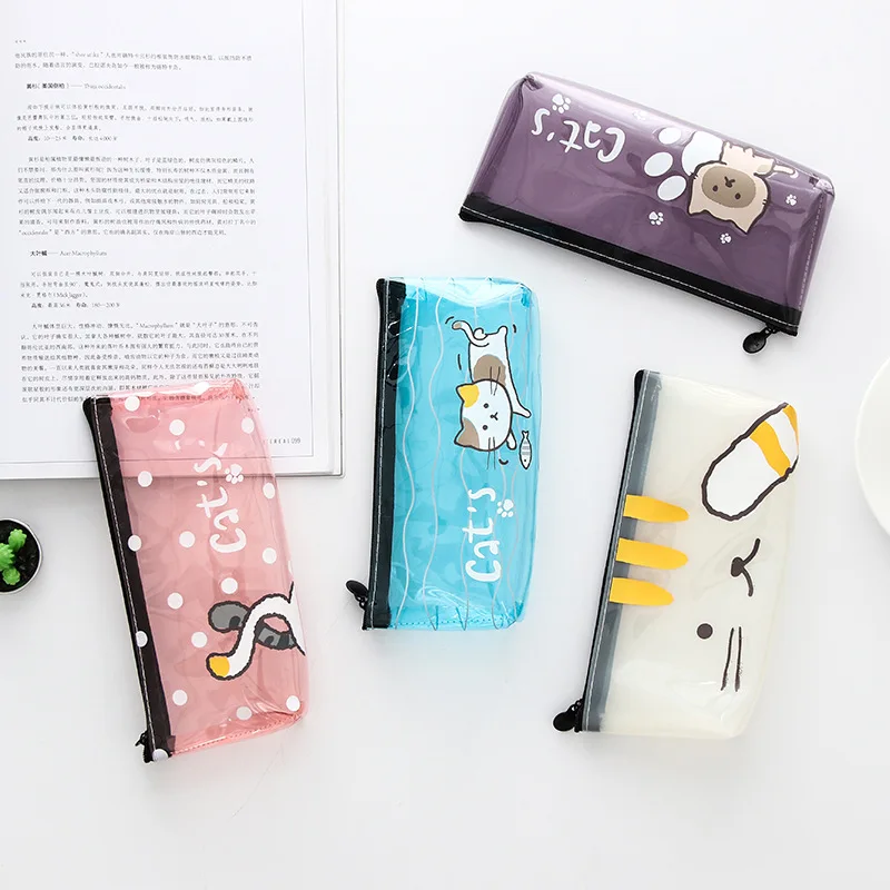 Кошачий пенал силикагель школьные принадлежности Bts канцелярские подарок милый