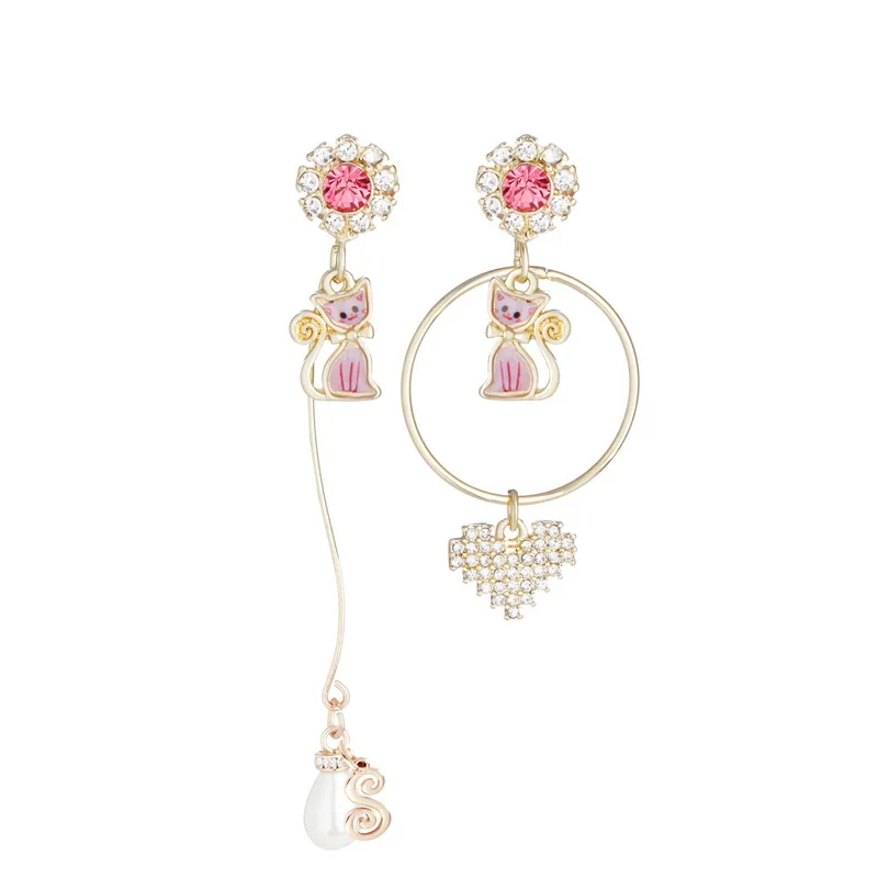 

Special cherry stub, non-perforated ear clip earrings asymmetric women's ear ring ear clip cherry cat, S1821E