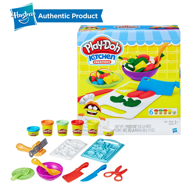 Hasbro Play-Doh кухонные творения форма 'n Slice развивающие игрушки светильник мягкая глина DIY Игровой Набор Дети мальчики девочки
