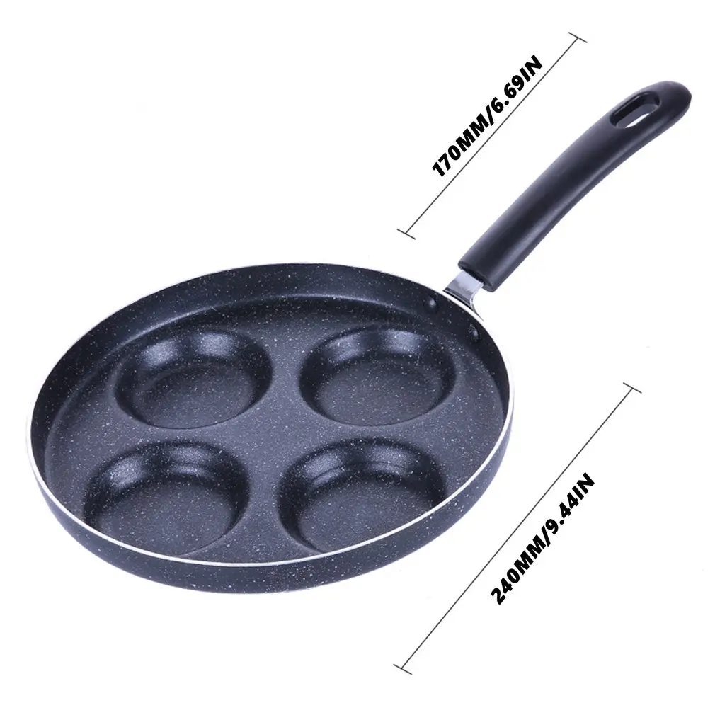 

24cm Fried egg pot non-stick pan household mini poached egg burger egg dumpling pot mold four holes small fried egg artifact