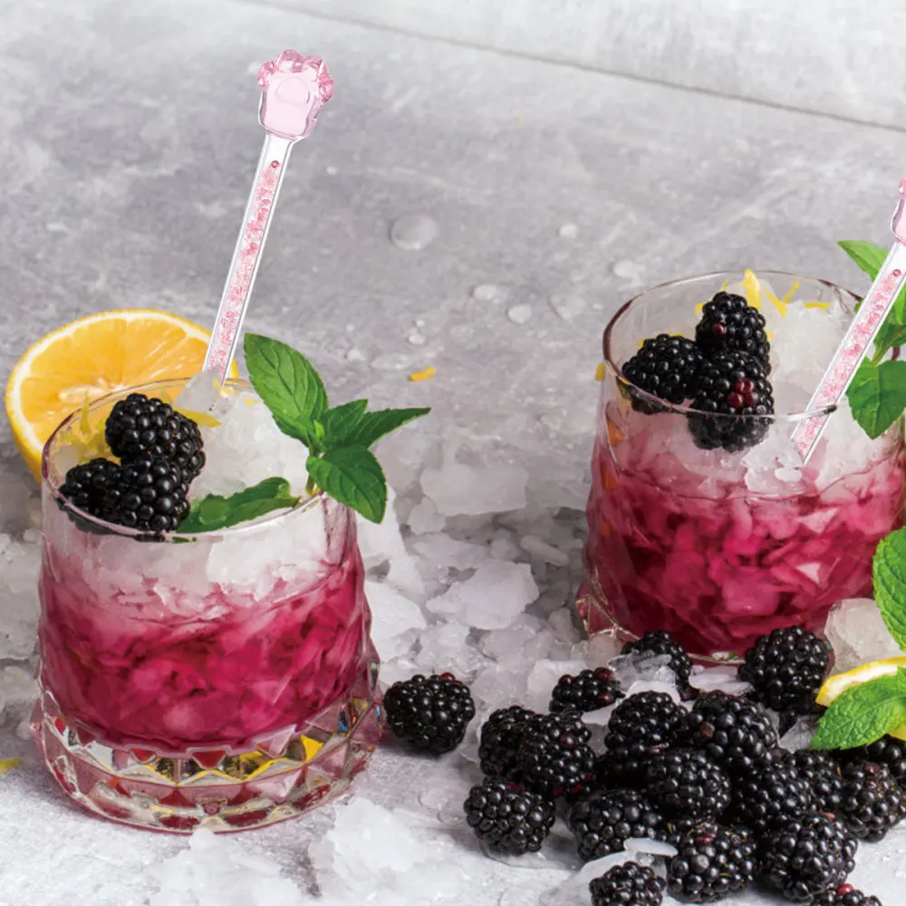 Круглая палочка для перемешивания блестящая стеклянная сердца в форме сакуры