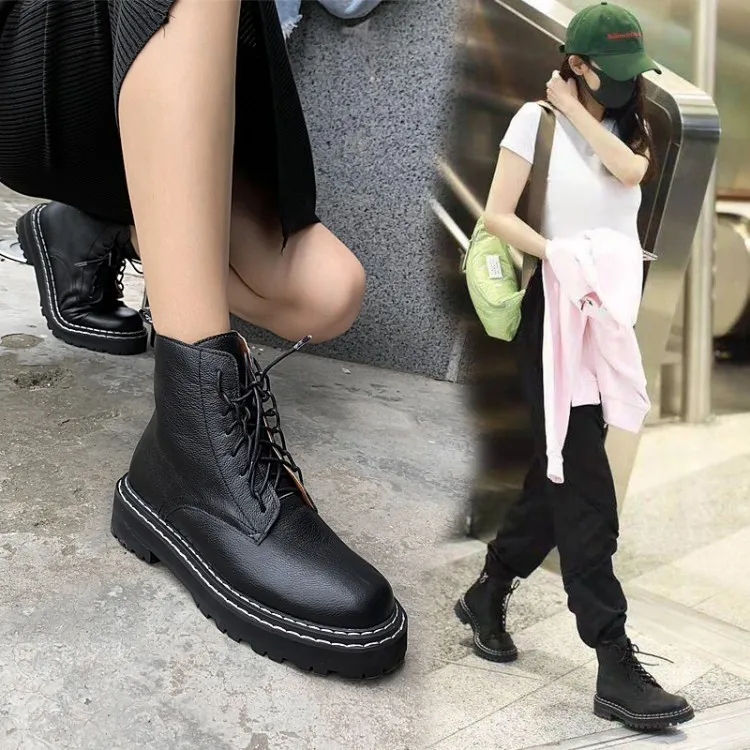 Ботинки из воловьей кожи на молнии ботинки для отдыха 2019|Женские полусапожки| |