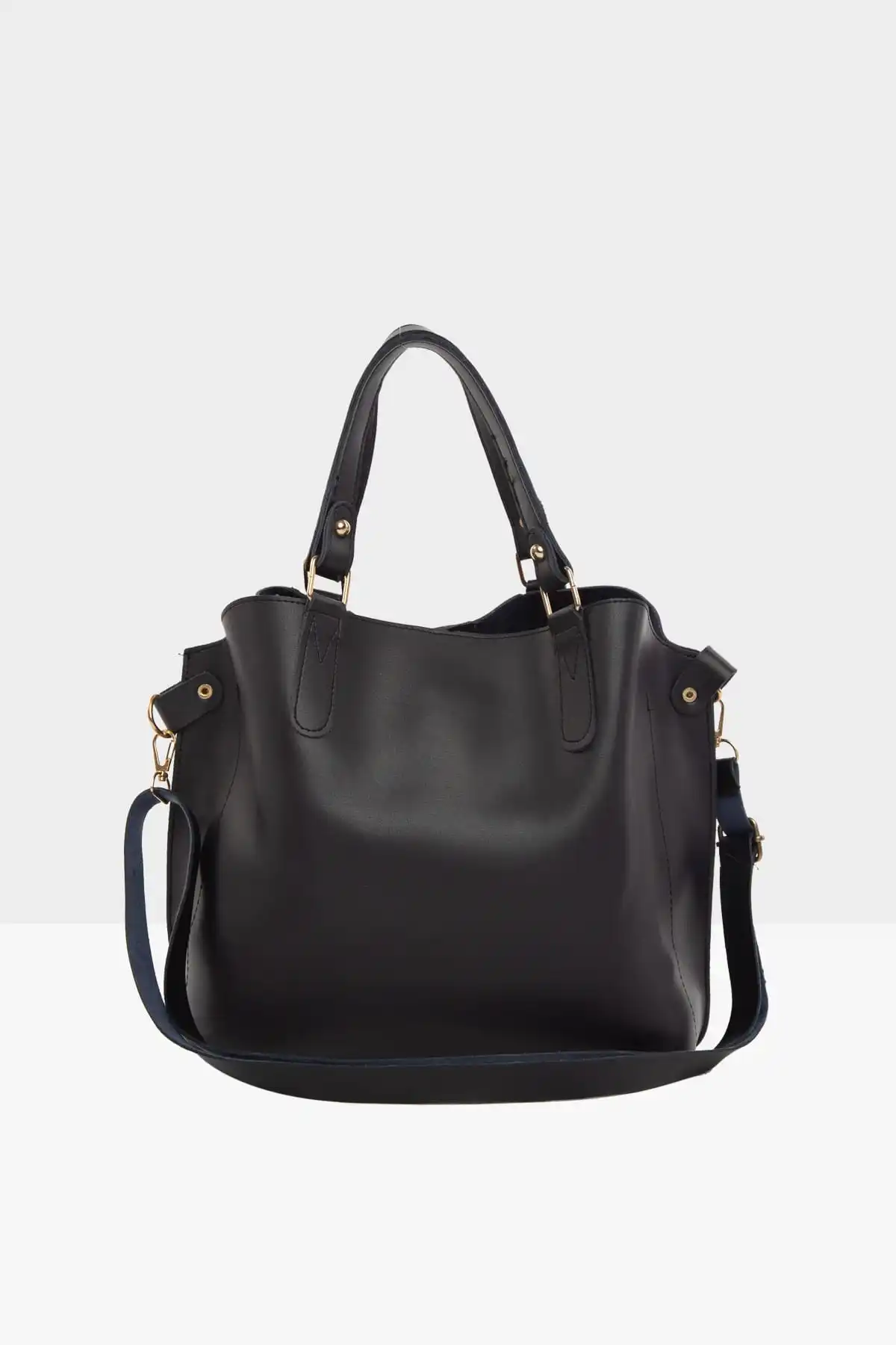 

Bagmori Navy Blue Female Three Compartment Studs Detail Bag M000002918