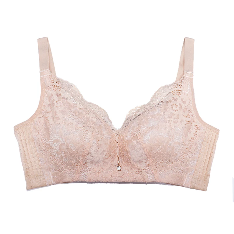 

YueYanni thin big breasts small bra anti-sagging anti-expansion sexy lace no steel ring full cup underwear women bras