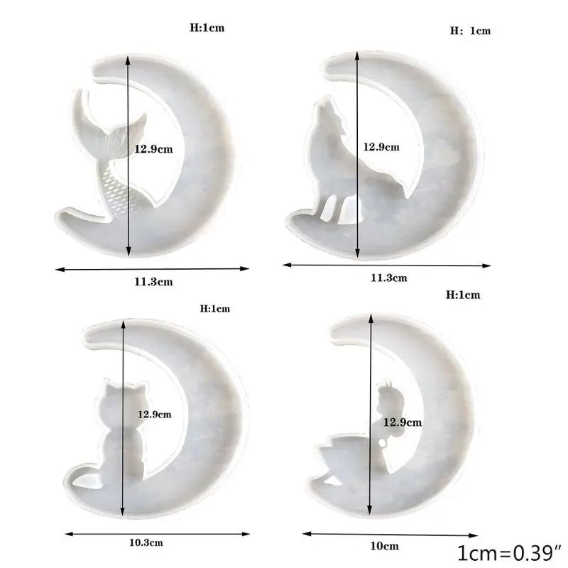 

Crystal Epoxy Resin Mold Moon Pendants Casting Silicone Mould Handmade DIY Craft W8KF