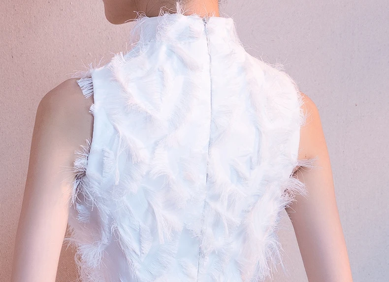 

White Women Sleeveless Cheongsam Short Slim Party Dress Spring Chinese style Mandarin Collar Qipao Sexy Gown Vestido XS-3XL