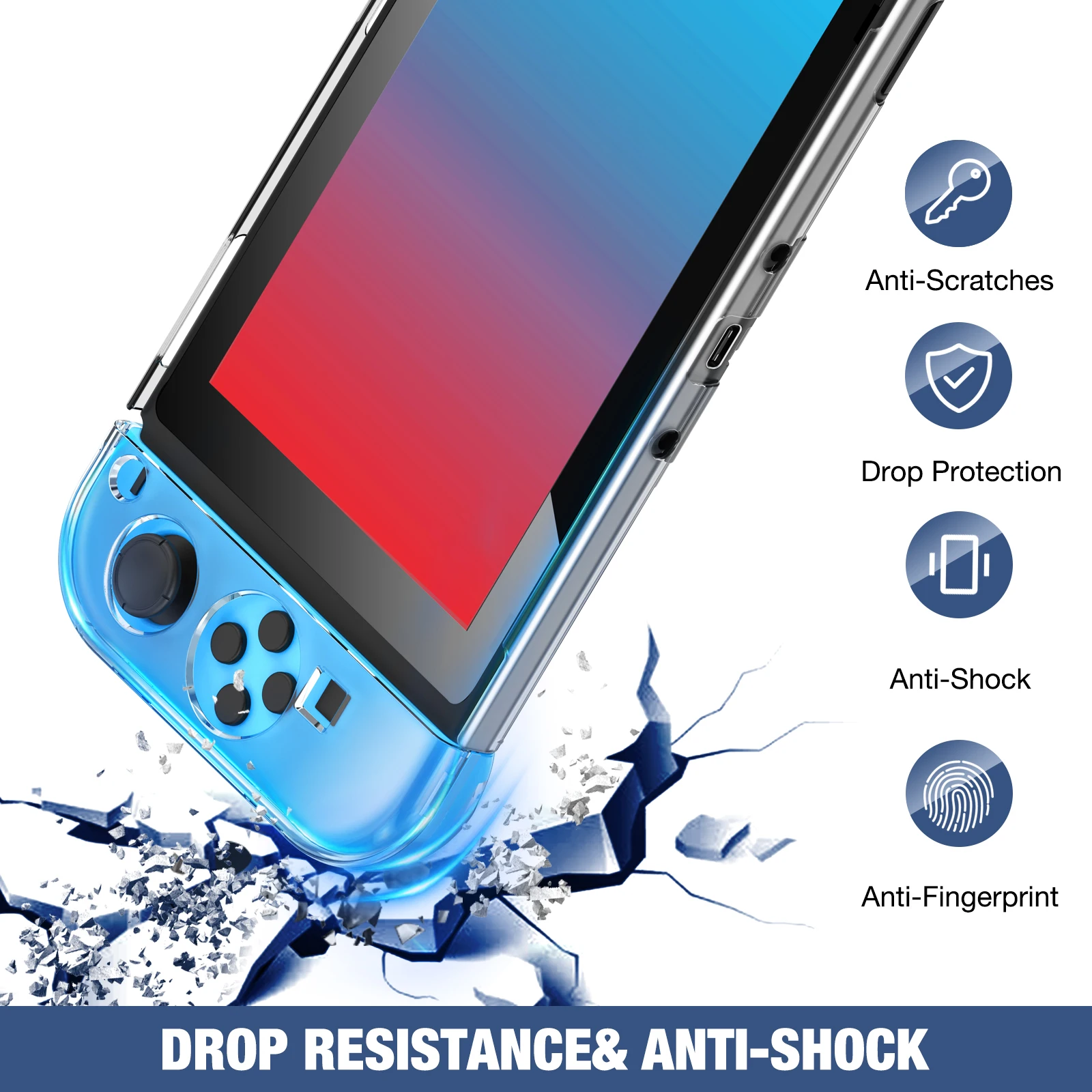 Прозрачный защитный чехол для Nintendo Switch с закаленным стеклом защита экрана 6 шт.