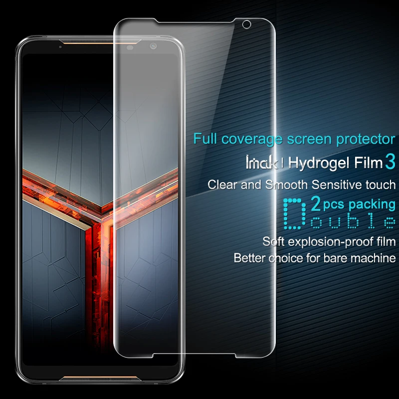 Imak 2 шт. Чувствительная прозрачная Гидрогелевая тонкая пленка для Asus ROG Phone II 3D