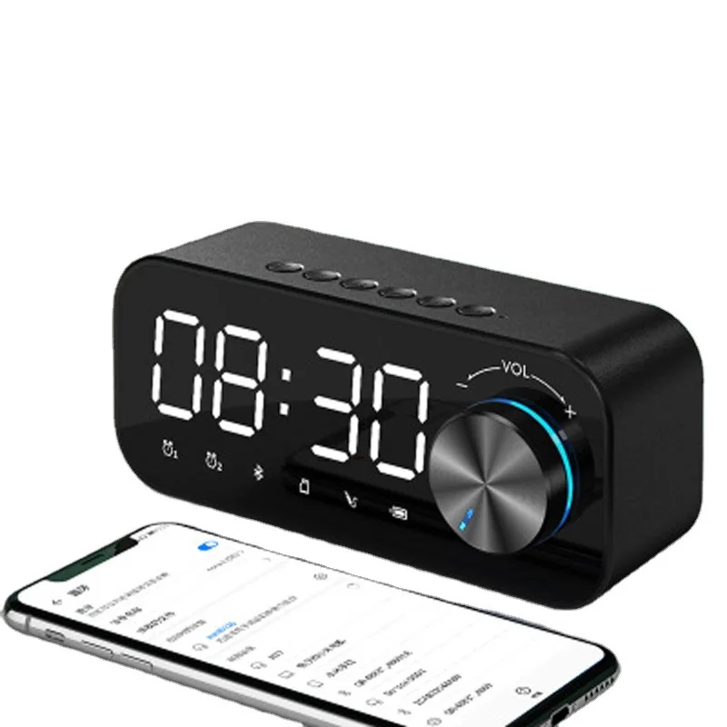 

Bluetooth 5.0 Digital Speaker Alarm Clock LED Display Wireless Subwoofer Support TF Wireless Home Speaker Waterproof