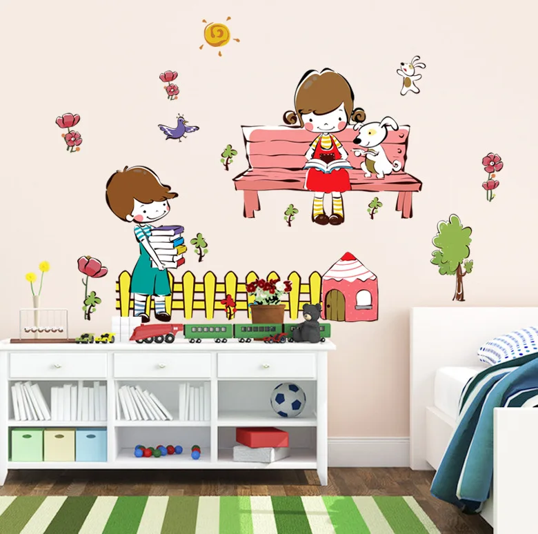 

Kindergarten classroom layout children bedroom background decoration self adhesive stickers