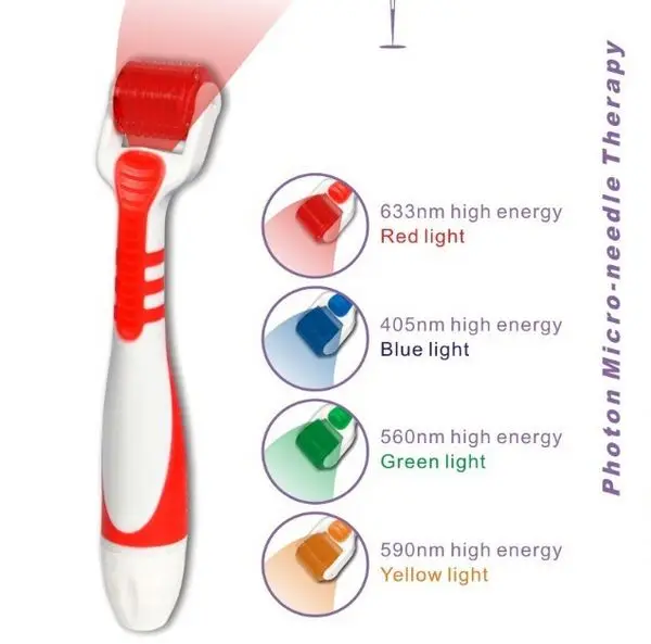 

4 color light LED Photon Microneedle Derma Roller 540 Needles dermaroller Acne Wrinkle removal