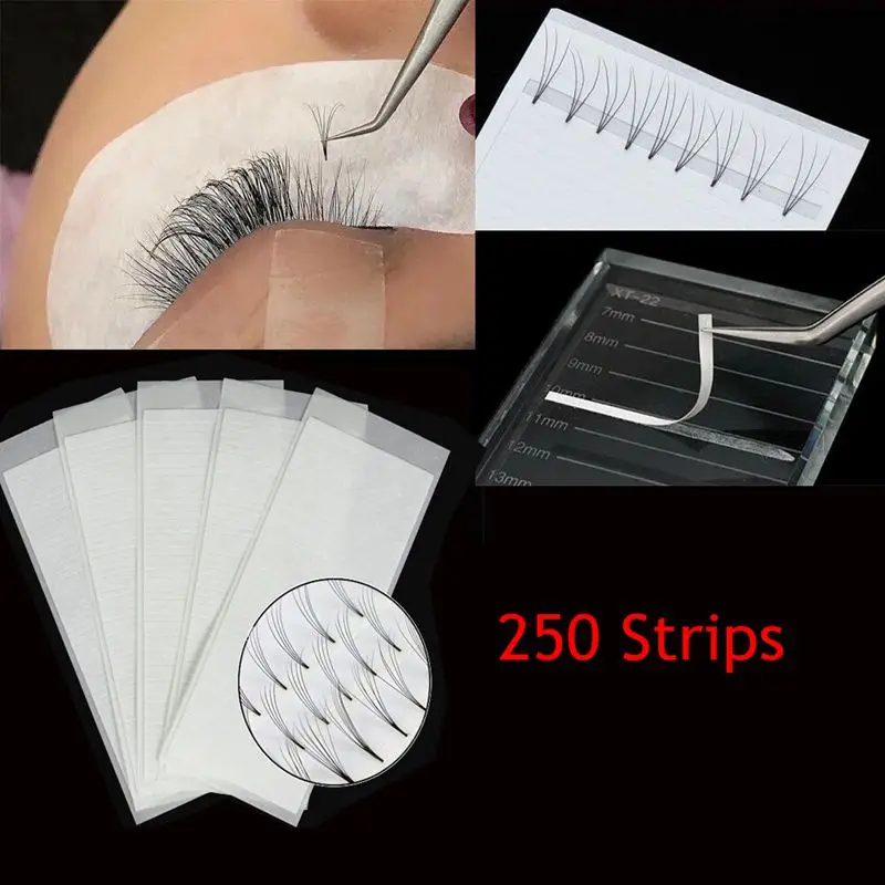 

5Pcs/pack Eyelash Extension Supplies Fan Lashes Tapes 250 Strips New Sticky Strip Individual Lash Storage Lash Grafting Tool