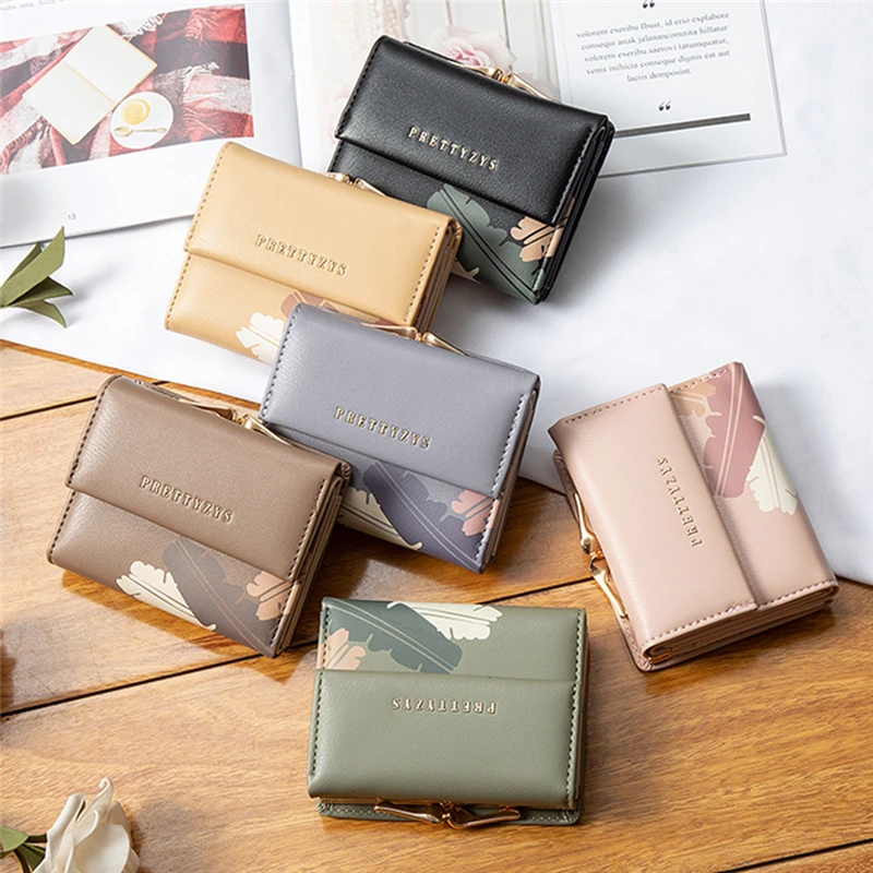 Новинка простой женский мини кошелек Ретро цветок короткий студенческий