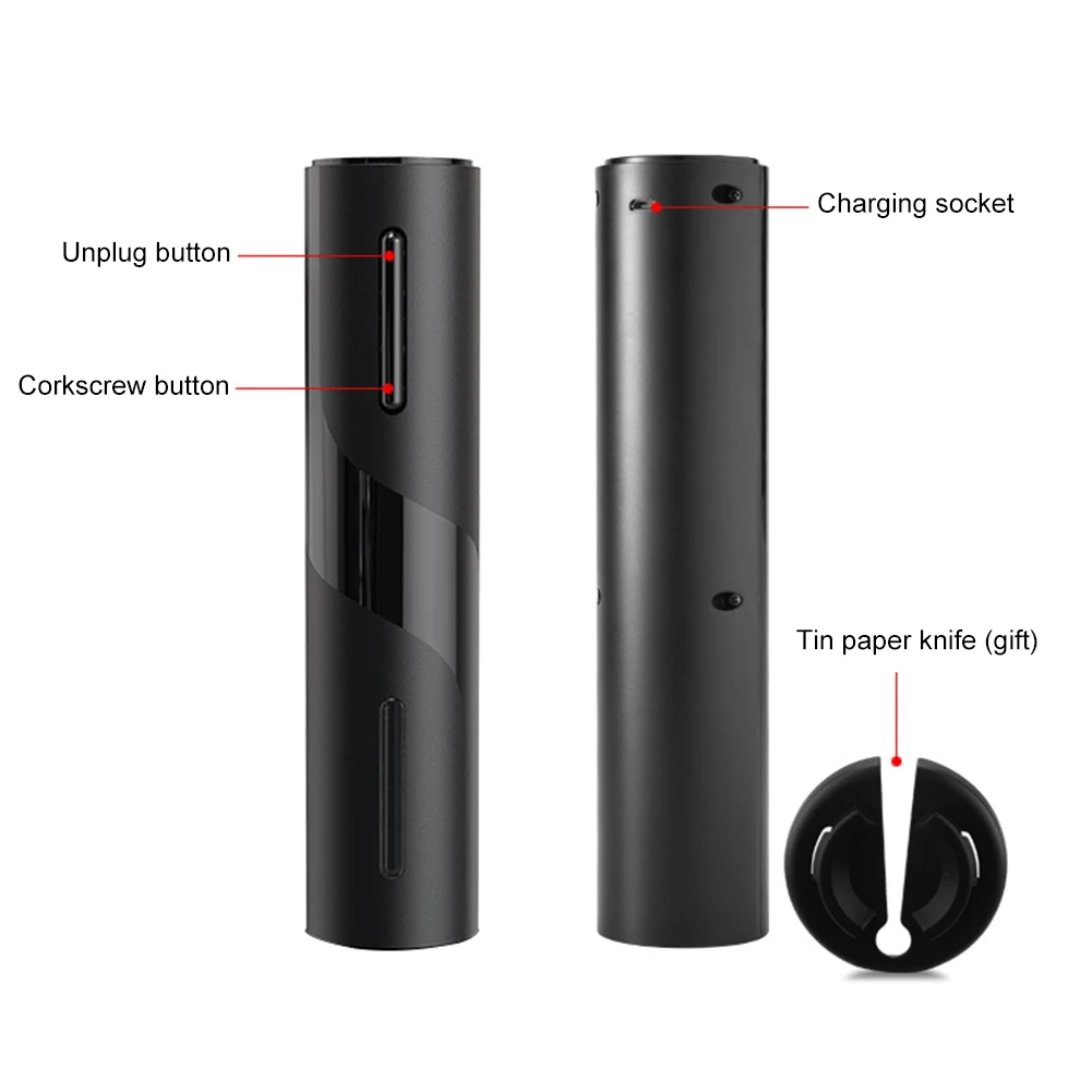 

Wine Bottle Opener Wine Corkscrew Electric Supplies Can Opener Rechargeable USB Charging Automatic Electric Corkscrew