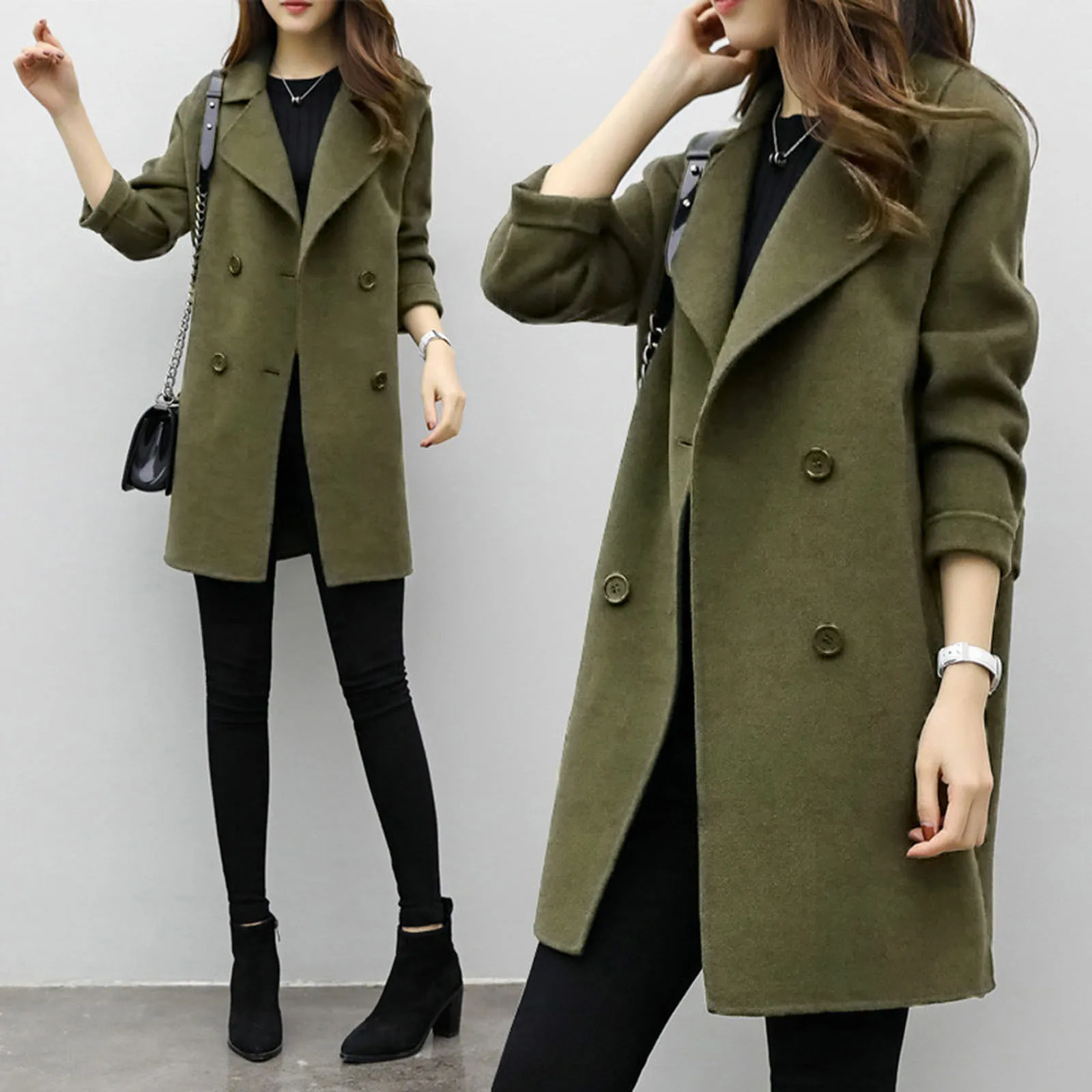 

2021 new Autumn Winter Long Blazers Womens Casual Outwear Slim office casual Coat Overcoat female casaco feminino