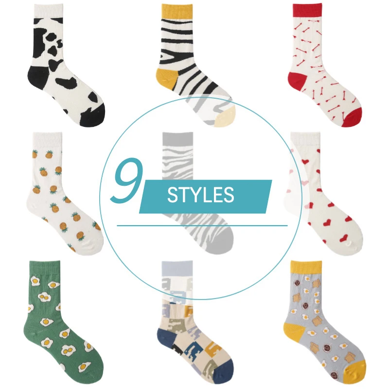 Носки женские хлопковые на все сезоны милые жаккардовые Смешные Милые мужские