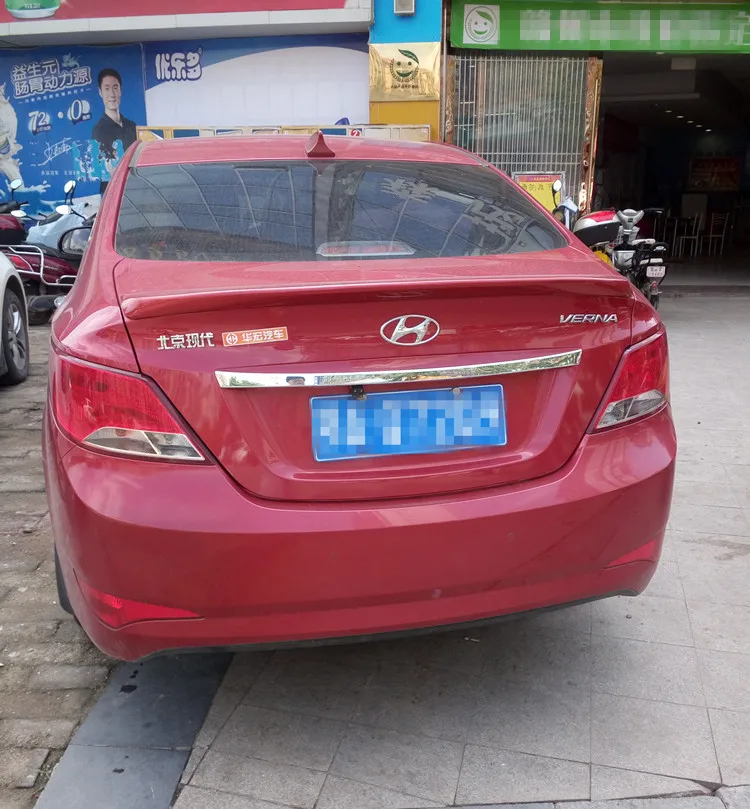 Спойлер для автомобиля Hyundai Verna Accent из ABS материала, цвет грунта, заднее крыло 2011-2016 гг.