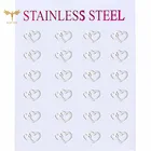 FGifter романтические серьги-гвоздики в форме сердца с двумя сердцами, соединенные вместе кольцо-пирсинг в ухо, ювелирные изделия из нержавеющей стали, оптовая продажа