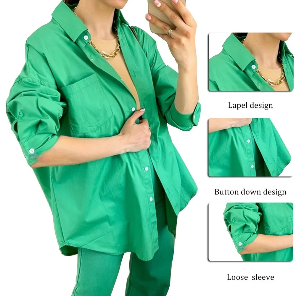 

Top Women's Shirt Oversize Shirt Fashion Woman Blouses 2021 Korean Chic Spring Temperament Cotton Women Loose Casual Blouse