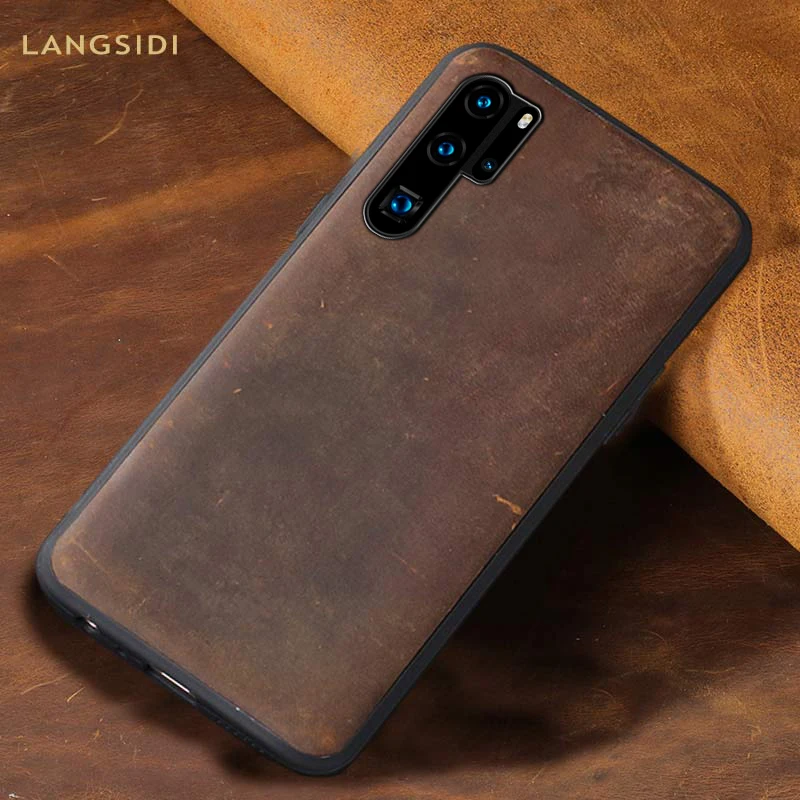 Чехол для телефона из натуральной кожи Huawei P20 P30 p10 mate 20 Lite pro 360 Honor Pro 9x 8X V20 Y7 y9