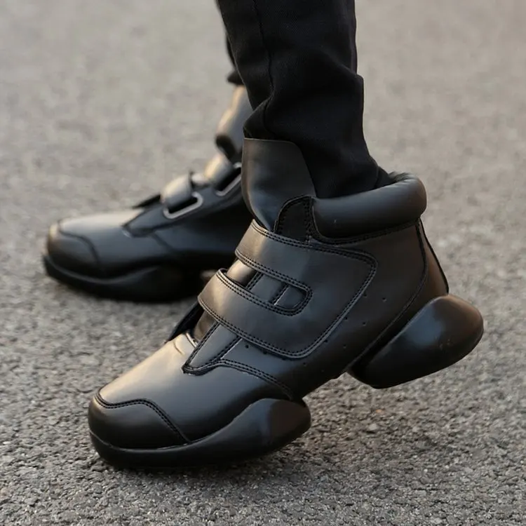 Мужские кроссовки хип-хоп уличные танцевальные высокие мужские кожаные