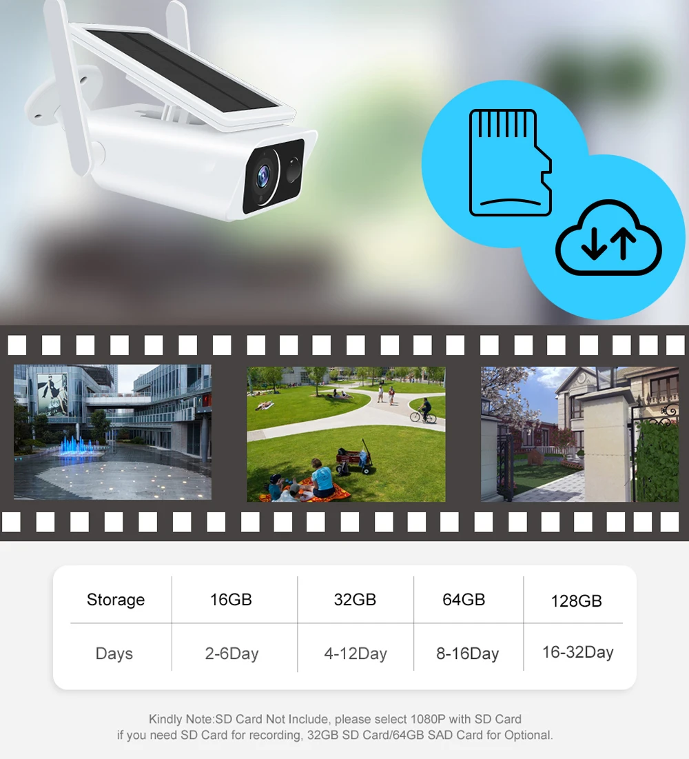 

Solar WiFi IP Camera 3MP FHD Outdoor Charging Battery Wireless Security Camera PIR Motion Detection Bullet Surveillance CCTV Cam