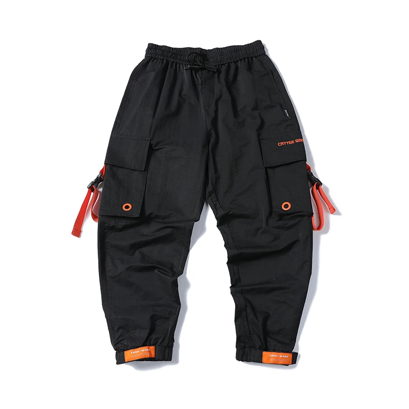 Tech одежда мужские брюки карго хип хоп ленты Hi Street лодыжки липучки|Брюки-карго| |
