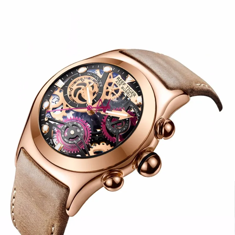 Reef Tiger бренд 50 м роскошный водонепроницаемый хронограф Модные Кварцевые