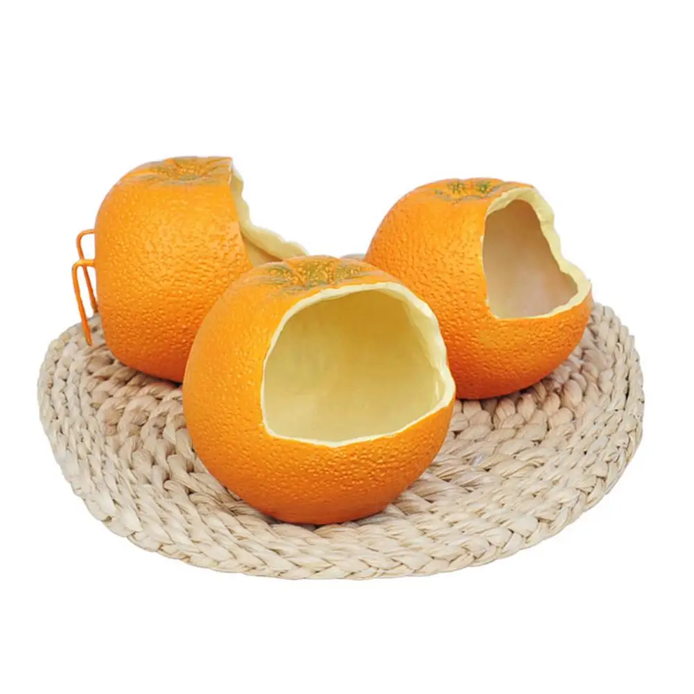 

Cute Bird Parrot Feeder Cage Bird Hanging Feeder Orange Shaped Parrot Feeding Bowl Bird Feeding Tool Cage Bird Hanging Feeder