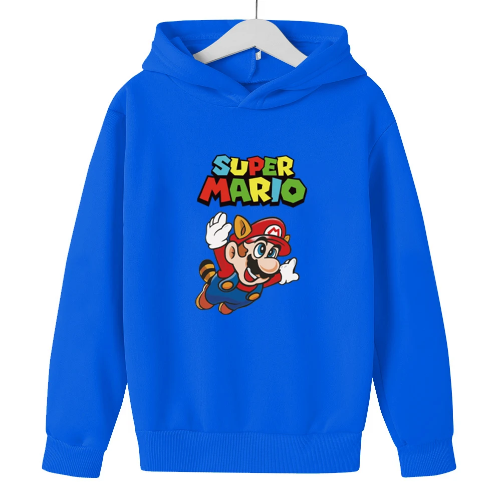 

Mario Bros Boys Hoodies Harajuku Cartoon Print Costume Fleece Spring Fall Comfy Tops Kids Anime Super Zings 4-14T Baby Clothes