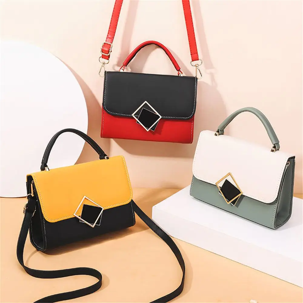 

Ladies Fashion Shoulder Bag 2022 New PU Leather Contrast Handbags Crossbody Bags Purse Women Underarm Bags Female Messenger Bag
