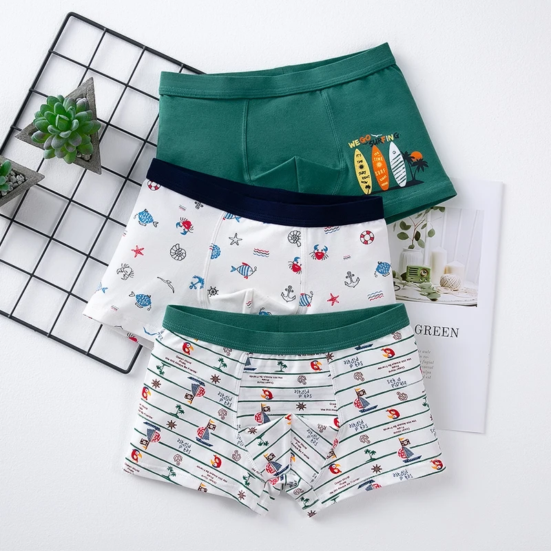 3 шт. детские трусики нижнее белье для мальчиков трусы боксеры подростков шорты