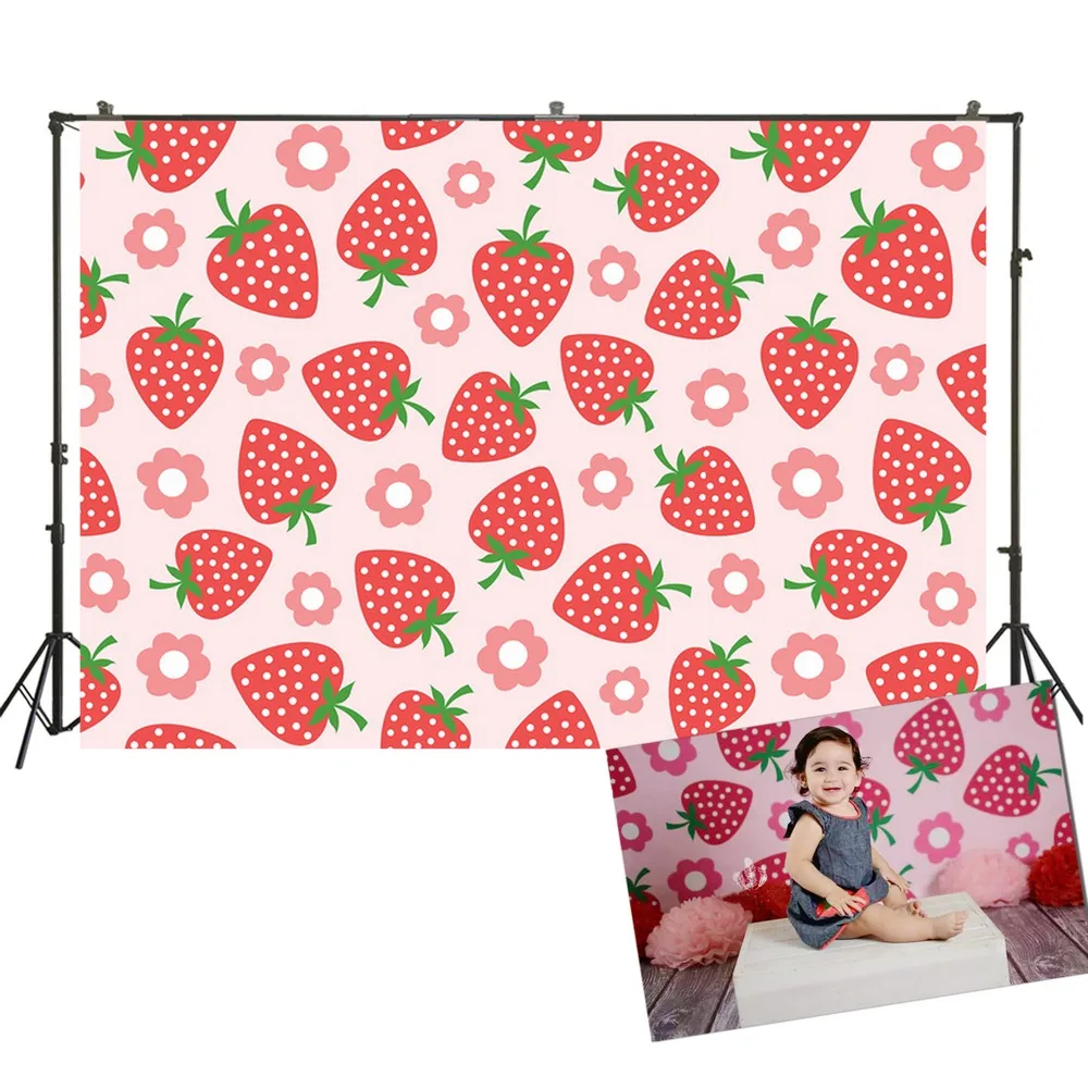 HUAYI фон для фотосъемки с изображением клубники девочек новорожденных детей