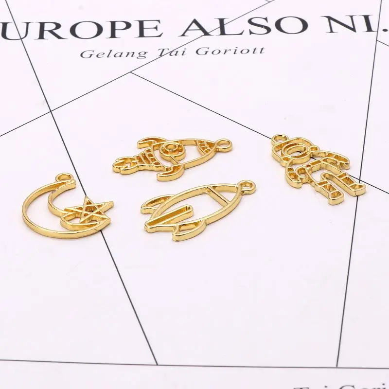 4 шт Rocket Moon астронавт Пустые Подвески рамка Установка УФ Смола Рамка ювелирные