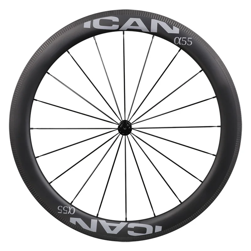 Комплект колес для велосипеда ICAN 700C из углеродного волокна глубина 55 мм ступица
