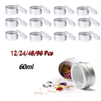 60ml aluminum tin box candle jar with clear window metal gift packaging storage box lip balm cosmetic container makeup organizer