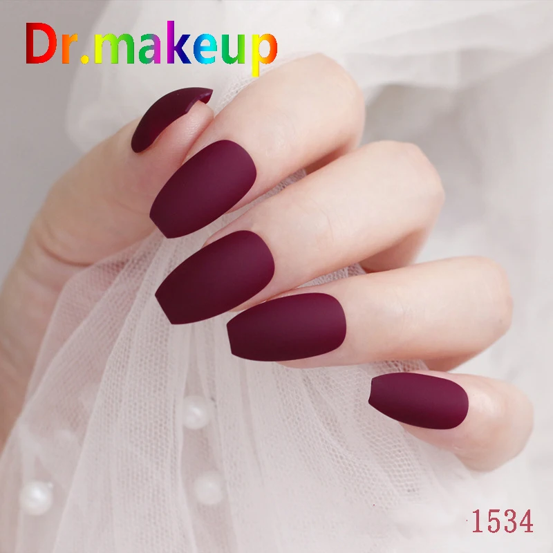 Dr. makeup однотонные тусклые Лаки матовые кончики для накладных ногтей поддельные