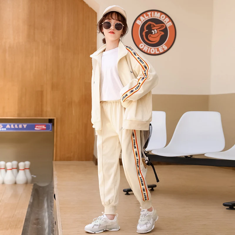 

Fashion Children Clothes Autumn Baby Girls Clothing Cotton Jacket Pants 2Pcs Set Child Sport Casual Costume Kids Tracksuits