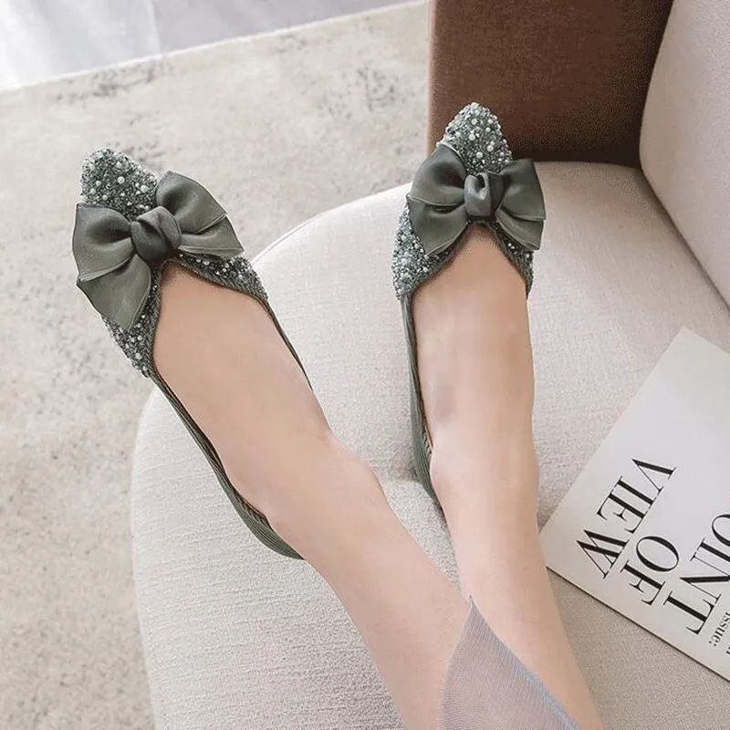 Size 43 Slip on Flats Shoes for Women Pointed Toe Leisure Shoes Women Flat Loafers Fashionable Ladies Shoes New Casual Shoe