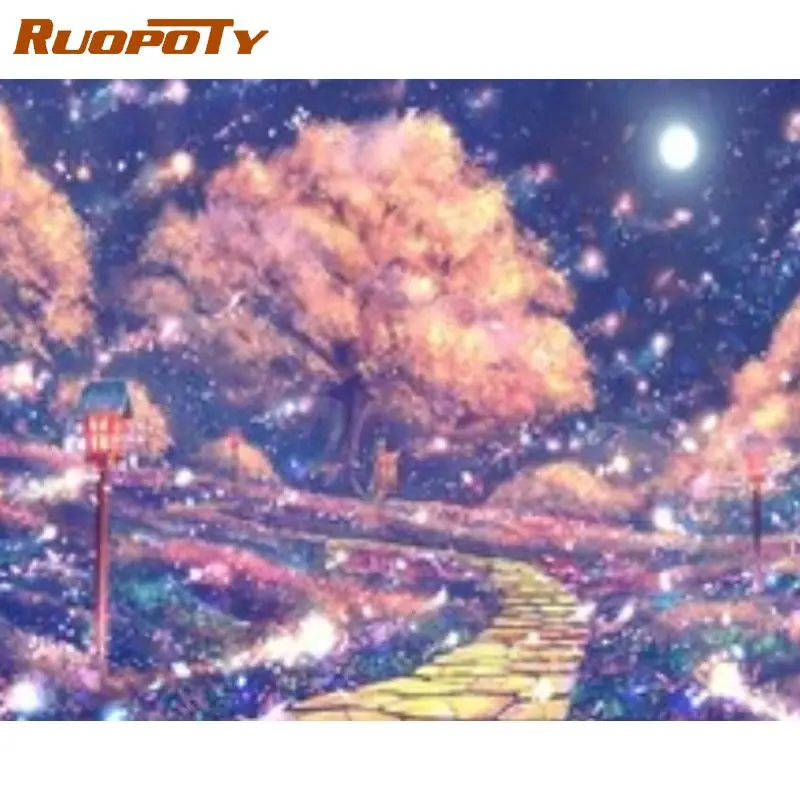 

RUOPOTY 5D DIY Diamond Embroidery Crystal Park Hobbies And Crafts Diamond Painting Landscape Cross Stitch Kit Home Decor