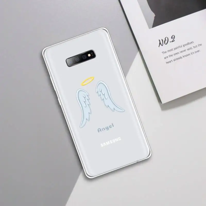 

Demon Angel Couple BFF Cartoon Phone Case Transparent For Samsung Galaxy A 71 21s S note 8 9 10 plus 20 ultra