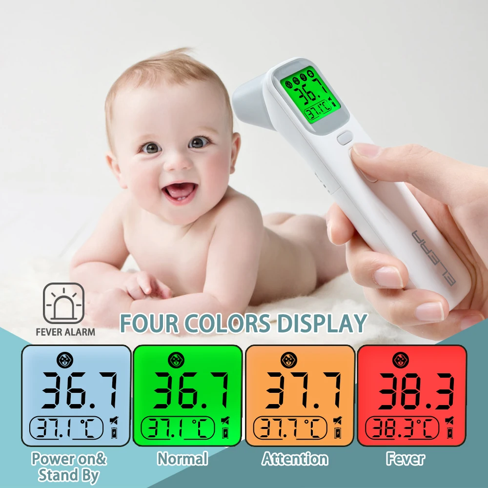 ELERA Baby Thermometer Infrared Digital LCD Body Measurement Forehead Ear Non-Contact Adult Body Fever IR Children Termometro