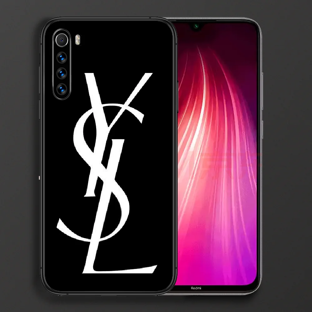 

Luxury Brand Y-YSLS Phone Case For Xiaomi Redmi Note 7 8 8T 9 9S 4X 7 7A 9A K30 Pro Ultra black Hoesjes Soft Etui Luxury Cell