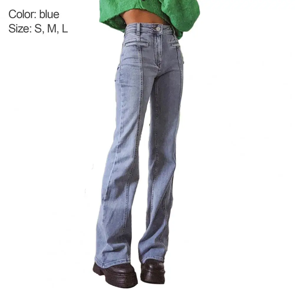 

New Arrival!!! Jeans Mid-waisted Five-pointed Star Vintage Contrast Color Cargo Pants for Dating