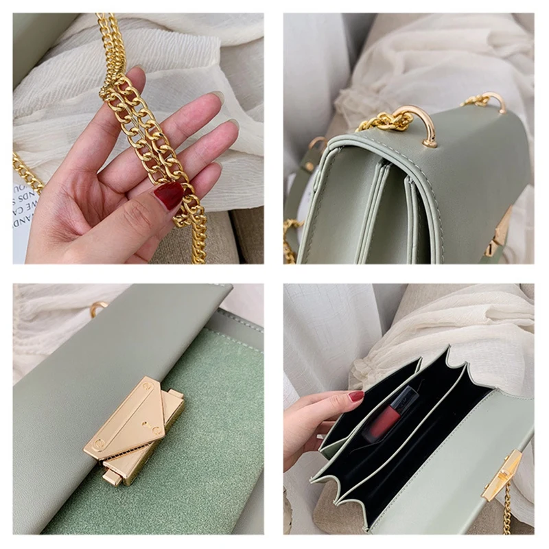 Скраб ПУ сумки через плечо для женщин сумка леди цепи и кошельки дорожная