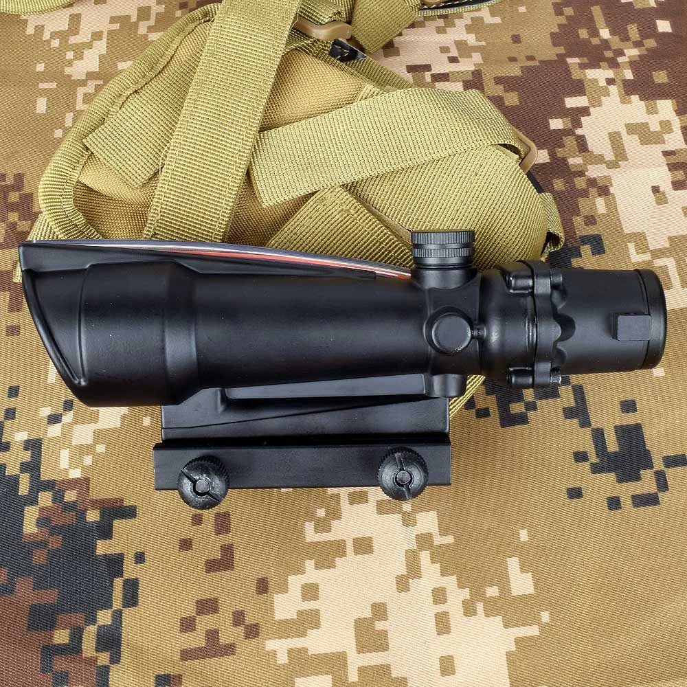 ACOG 5x35 Hunting Riflescope Dual Illuminated Chevron Red Green Cross Fiber Scope Reticles Tactical Rifle Optical Sight