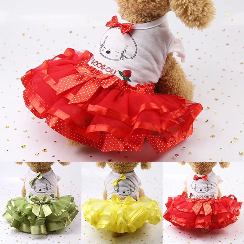 

Summer Fashion Dog Lace Dress Cotton Pet Dog Clothes for Small Dog Wedding Dress Skirt Puppy Vest Clothing Pet Dog Accessory