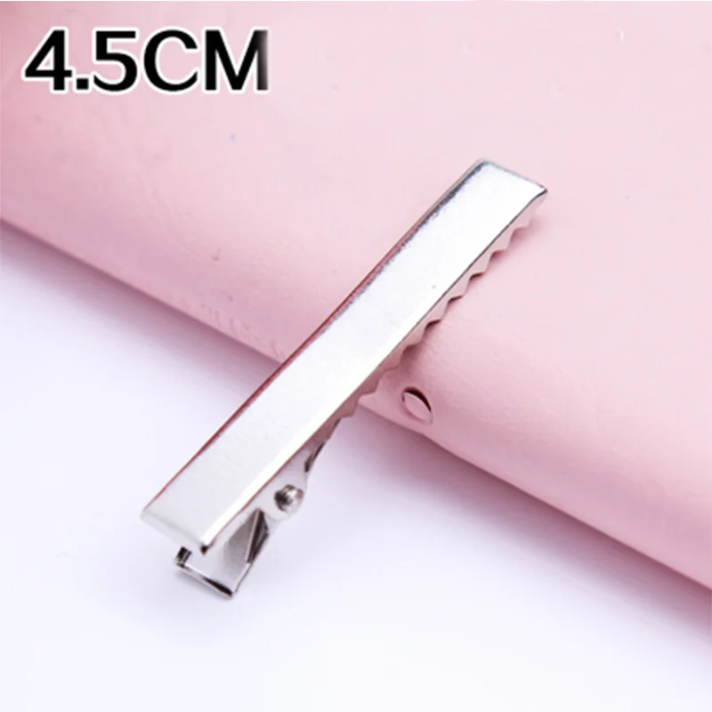 

20PCS/Lot High Quality 3.2-5.5cm Silver-Color Black Hair Clips Flat Barrettes Iron Hairpins DIY Hair Accessories For Women Girls