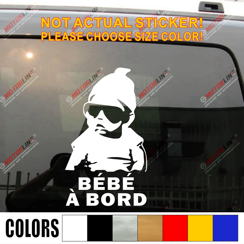 Bebe A Bord Decal Sticker French France Baby On Board Warning Car Trunk Window Vinyl Die Cut Choose Size And Color Leather Bag