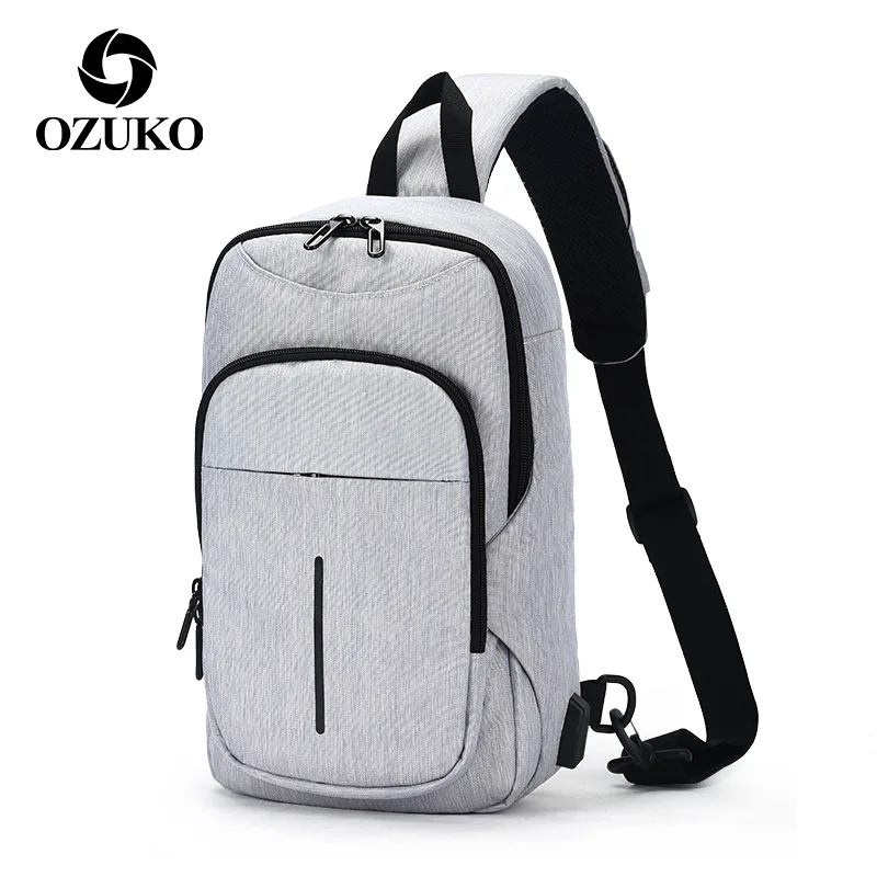 Ozuko/Новинка; Мужская однотонная сумка-мессенджер из ткани Оксфорд; унисекс; Usb; деловая мужская сумка-мессенджер; Повседневная Сумка-тоут на одно плечо для подростков